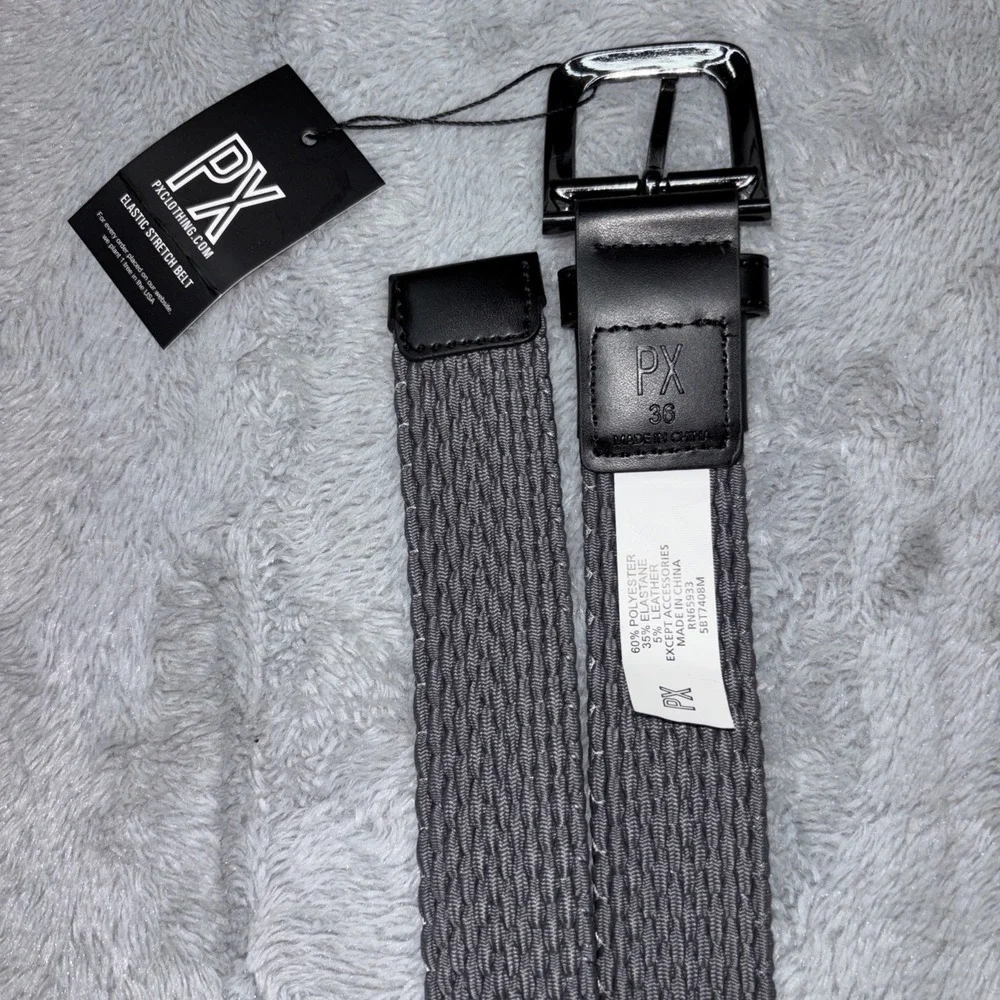 PX Reid Men's‎ Elastic Stretch Belt in gray, size 36 NWT